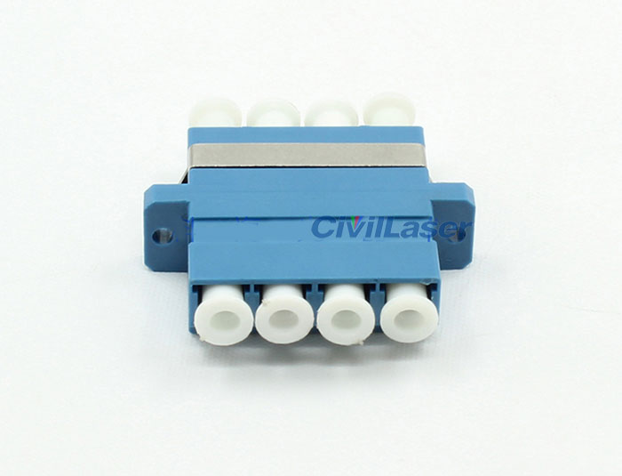 LC Singal Mode Four Core Azul Plastic Fiber Optic Adapter